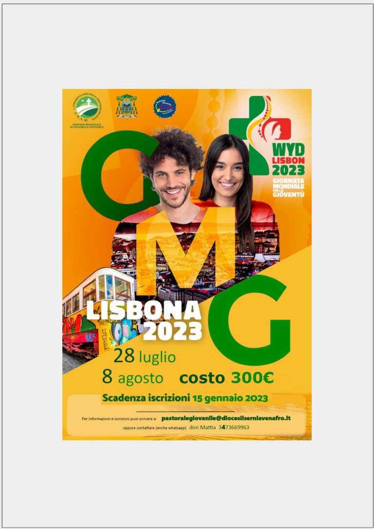 Giornata Mondiale della Gioventù Lisbona 2023 IserniaVenafro
